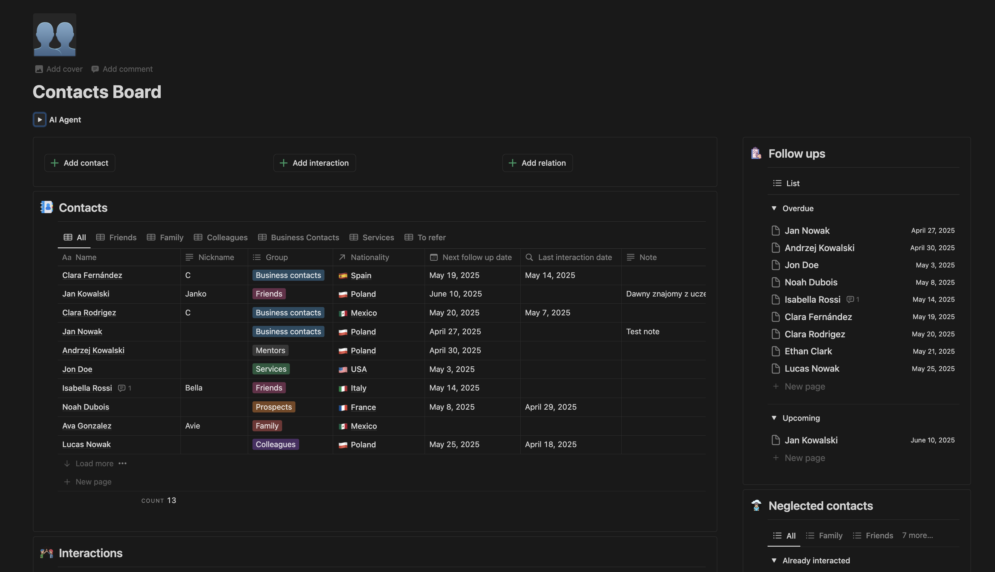 Contacts System Preview